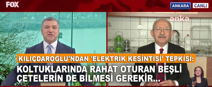 Kılıçdaroğlu'ndan 'Elektrik Kesintisi' Tepkisi: Koltuklarında Rahat Oturan Beşli Çetelerin De Bilmesi Gerekir…